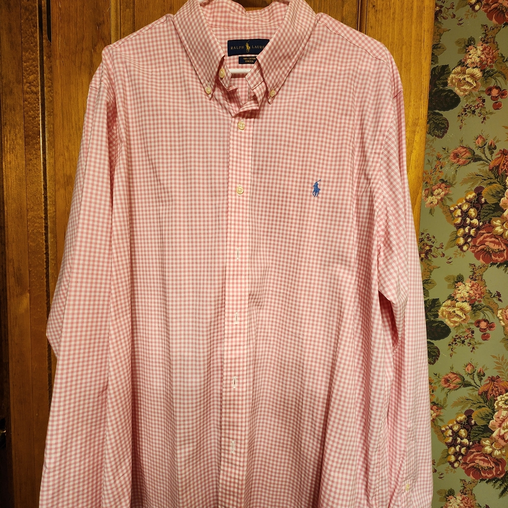 Ralph Lauren Pink Checkered Men's Shirt